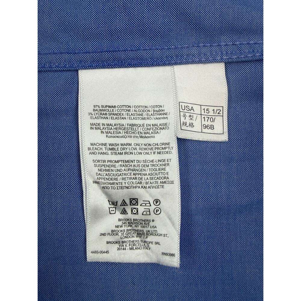 Brooks Brothers Men's 15.5-33 Regent Fit Blue LS Non-Iron Supima Shirt NWOT - Picture 6 of 11